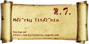 Márky Titánia névjegykártya